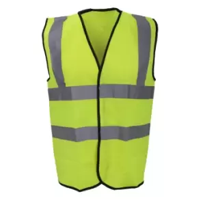 Image of Warrior Mens High Visibility Safety Waistcoat / Vest (M) (Fluorescent Yellow)