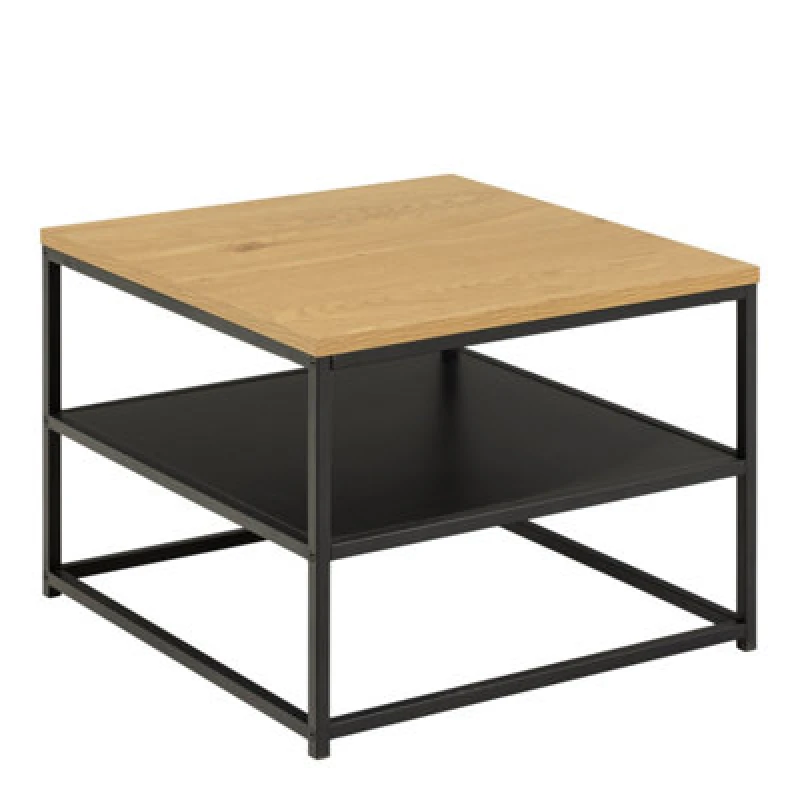 Image of Furniture To Go Gila Square Coffee Table With Open Shelf In Oak & Black