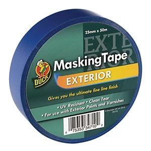 Image of Duck Tape UV Resistant Blue Exterior Masking Tape 25mm x 50m