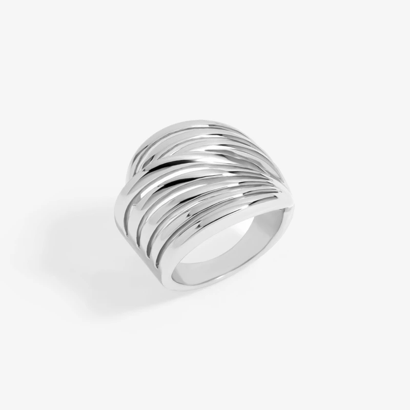 Image of Jon Richard Silver Plated Polished Statement Ring Jewellery Sets One Size Silver 38604211000