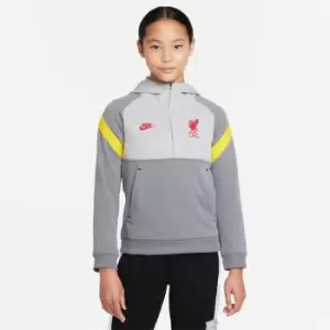 Image of Nike Liverpool FC Travel Fleece Hoodie Junior Boys - Grey