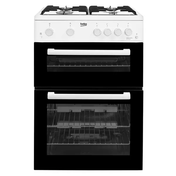 Image of Beko KTG611W 60cm Freestanding Gas Cooker with Full Width Gas Grill - White - A+ Rated