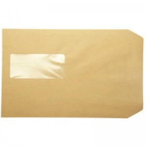 Image of Q-Connect Pocket Envelope C5 Window 115gsm Manilla Peel and Seal Pk 50