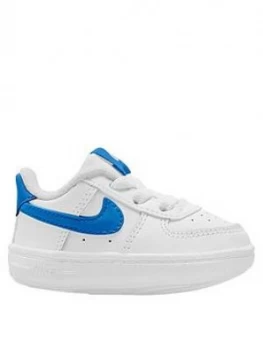 Image of Nike Air Force 1 Crib Shoes - White/Blue