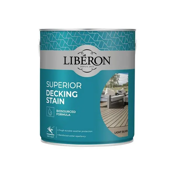 Image of Liberon Superior Decking Stain LIB126120 Colour: Light Silver