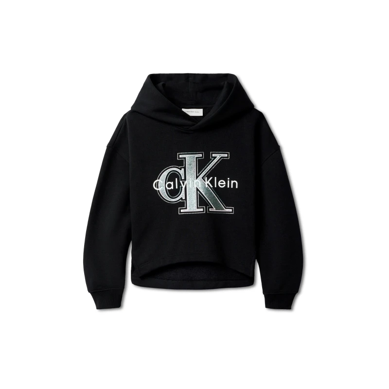 Image of Calvin Klein Jeans Kids Big Logo Cotton Pull Over Hoodie CK Black BEH female 16Y