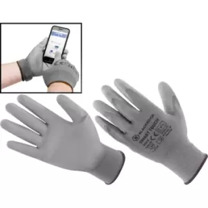 Image of Blackrock Smart Touch Palm Gloves in Grey, Size Medium Polyurethane