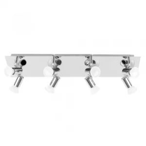 Image of Consul 8-Way Rectangular Plate Spotlight Fitting in Chrome