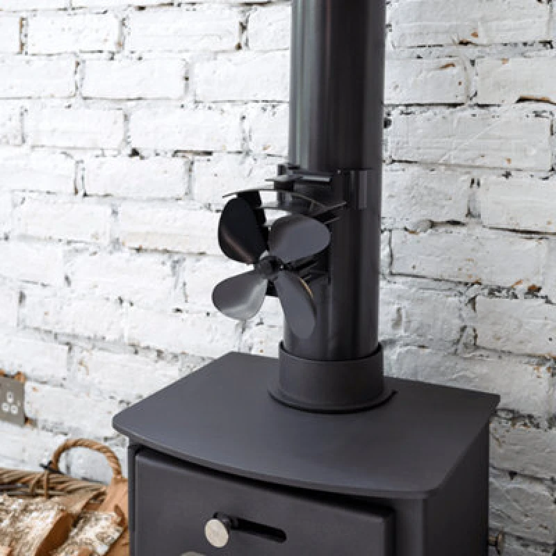 Image of Valiant Remora Stove Fan for Flue Pipes - Magnetic Black Black