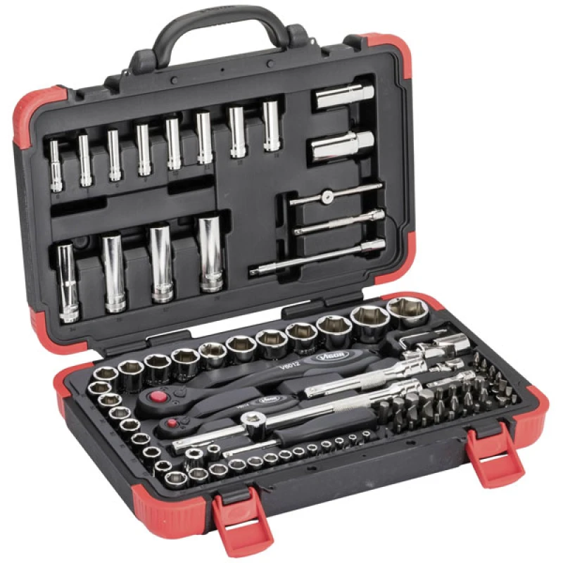 Image of VIGOR V2461N Socket set Drive: 3/8Inch, Number of tools: 172, Male Hex Socket set (5840)