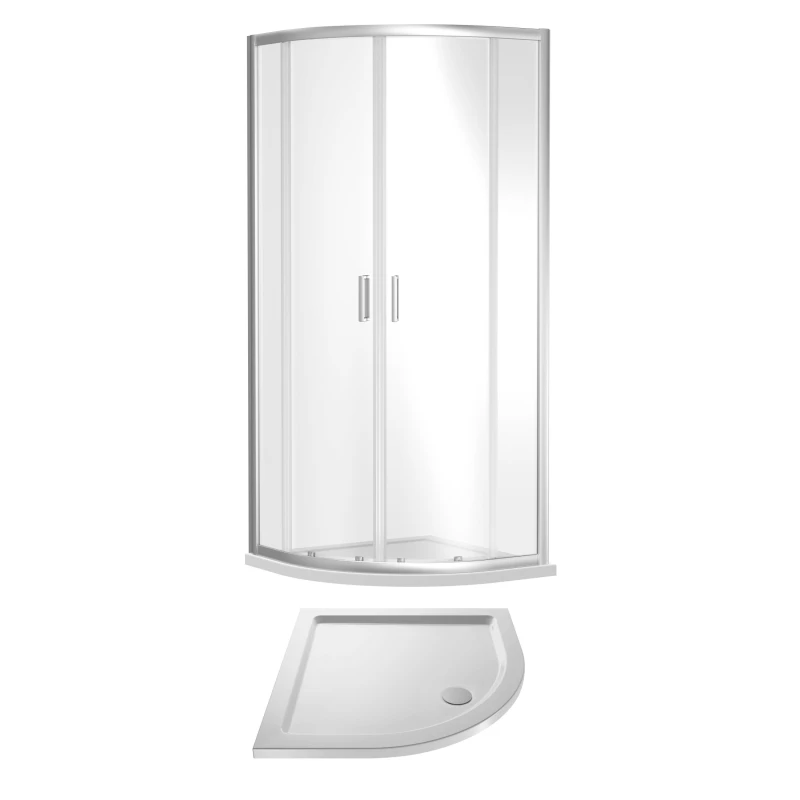 Image of Balterley 6mm Glass Quadrant Shower Enclosure Shower Tray 900mm Chrome White White