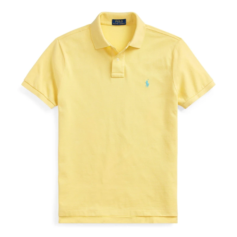 Image of Polo Ralph Lauren Cotton-Pique Custom Slim Fit Polo Shirt - M Yellow Tops male 710782592021 M