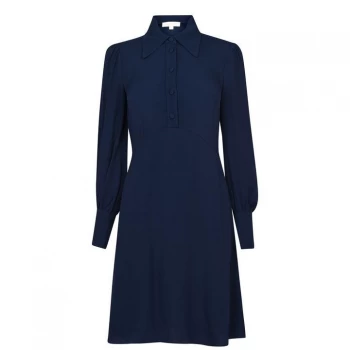 Image of Michael Kors Long Sleeve Satin Mini Dress - MidnghtBlue 409