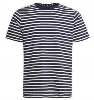 Image of Mens French Connection Odd Stripe Mix T Shirt Marine