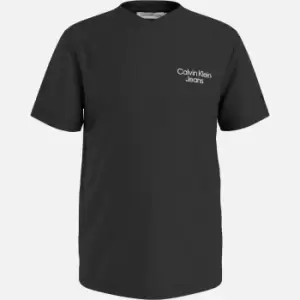 Image of Calvin Klein Boys' Logo V-Neck T-Shirt - CK Black - 14 Years