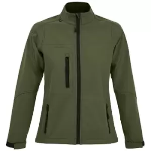 Image of SOLS Womens/Ladies Roxy Soft Shell Jacket (Breathable, Windproof And Water Resistant) (S) (Dark Green)