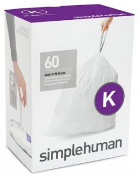 Image of simplehuman Bin Liner Code K 3 x 20 Pack 60 Liners