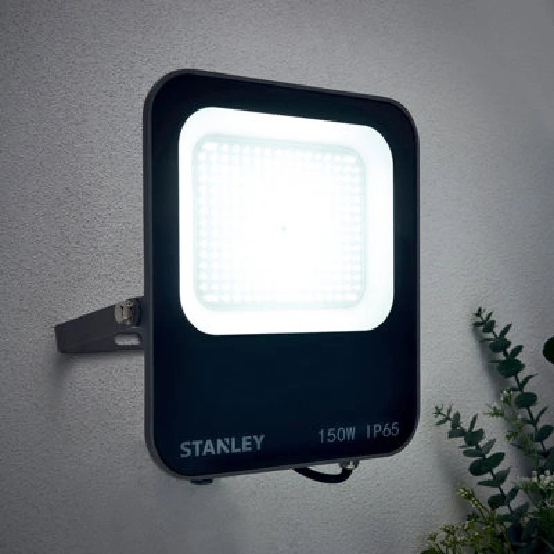Image of Stanley Ik10 Black Mains-Powered Cool Daylight LED Without Sensor Slimline Floodlight 16500Lm