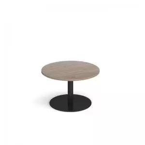 Image of Monza circular coffee table with flat round Black base 800mm -