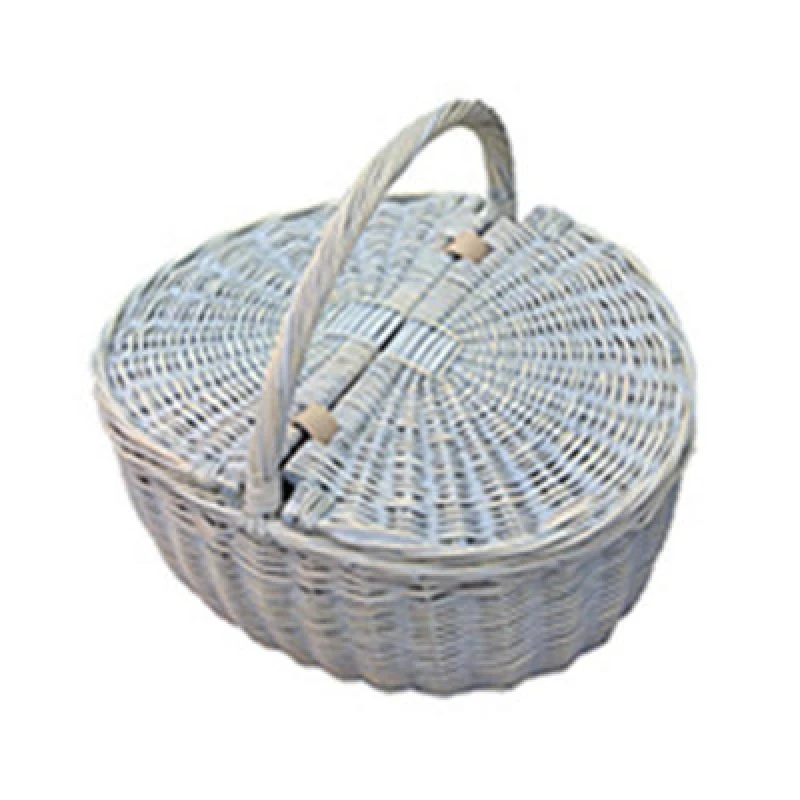 Image of Red Hamper Pr011/home Wicker Provence Double Lidded Empty Picnic Basket
