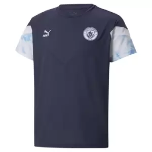 Image of Puma Manchester City FC Icon T-Shirt Juniors - Blue