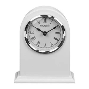Image of High Gloss White Arched Mantel Clock