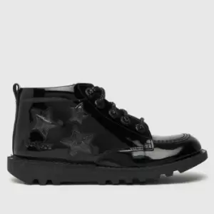 Image of Kickers Black Kick Hi Star Girls Junior Boots