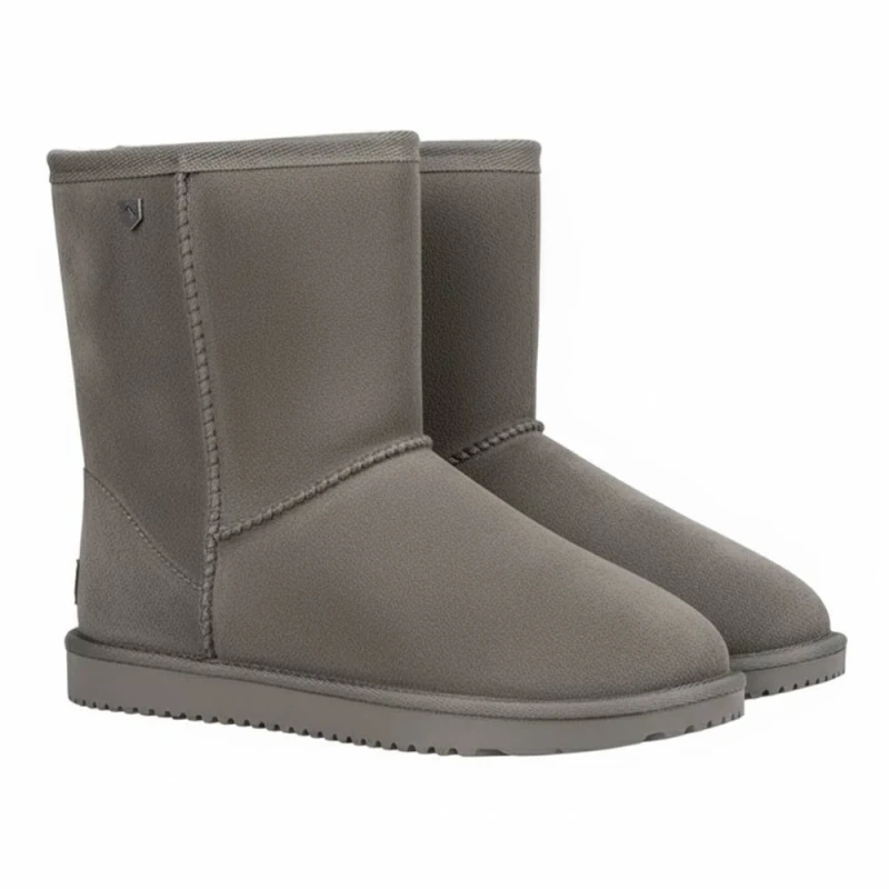 Image of Hy Womens Chisworth Fleece Waterproof Ankle Boots in Grey Size: 4 Grey Female 4