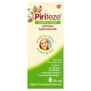 Image of Piriteze Allergy Hayfever Relief Syrup for Children 70ml