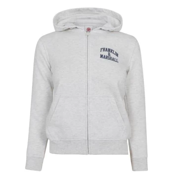 Image of Franklin and Marshall Zip Hoodie - Light Grey Marl