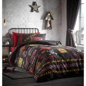 Image of Portfolio Home Kids Club Toxic Skull Black Duvet Cover And Pillow Cases Bed Set - Single