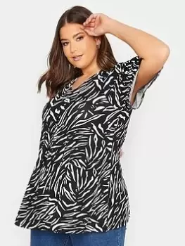 Image of Yours V-Neck 3/4 Sleeve Top Black, Size 22-24, Women