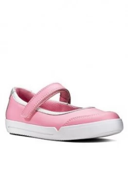 Image of Clarks Girls Emery Halo Shoe, Pink, Size 2.5 Older