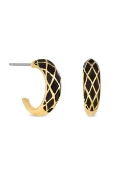 Image of Gold Plated Jet Hoop Earrings