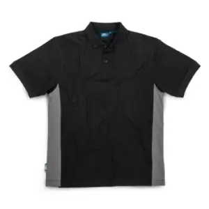 Image of Tough Grit 2-Tone Polo Black / Charcoal - S