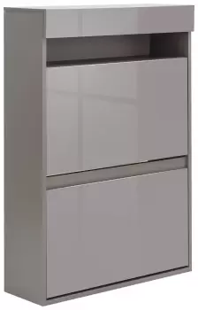 Image of GFW Galicia 2 Shelf With LED Light Shoe Storage - Grey