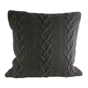 Image of Riva Home Aran Cushion Cover (55x55cm) (Charcoal)