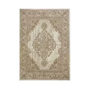 Image of Indoor Outdoor Medallion Rug - Natural - 160x230cm