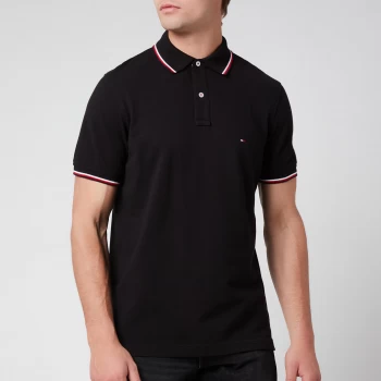 Image of Tommy Hilfiger Mens Core Tommy Tipped Polo Shirt - Black - XL