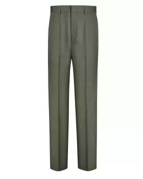Image of Cotton Traders Mens Flat Front Supreme Trousers in Green