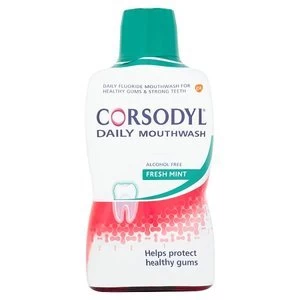 Image of Corsodyl Daily Alcohol Free Mouthwash Freshmint 500ml