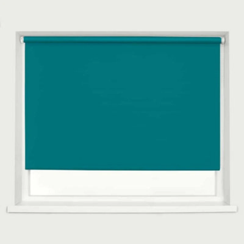 Image of Blinds Outlet Blackout Roller Blind in Teal Size: 240cm width x 160cm drop Teal Unisex 240cm width x 160cm drop
