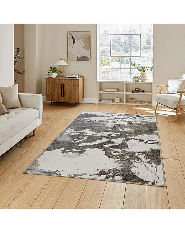 Image of Think Rugs Think Rugs Tidal Rug Silver/Grey - Think Rugs - Size: 80X150 Silver/Grey 80X150 RT37101