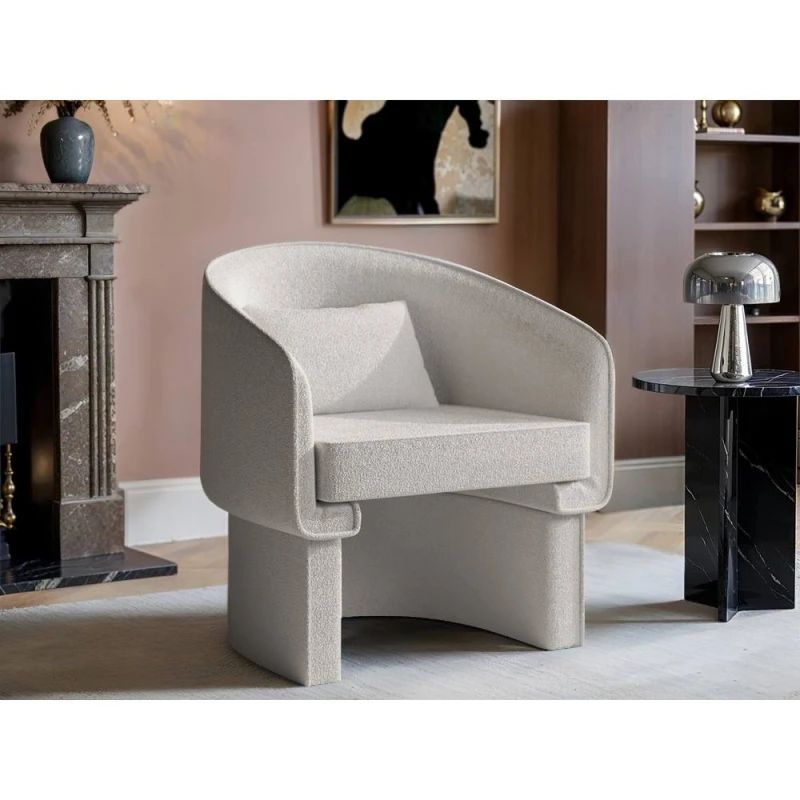 Image of Solace+Co Lowen Accent Chair in Cream Cream Unisex