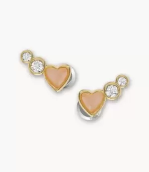 Image of Fossil Women Blush Pink Resin Heart Stud Earrings