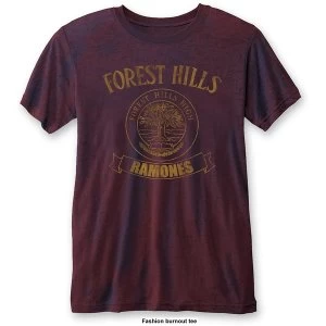 Image of Ramones - Forest Hills Unisex Medium T-Shirt - Blue,Red