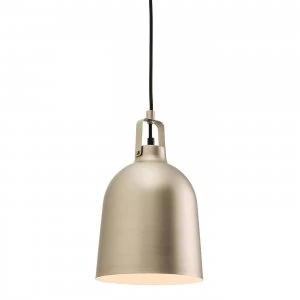 Image of 1 Light Dome Ceiling Pendant Matt Nickel, E27