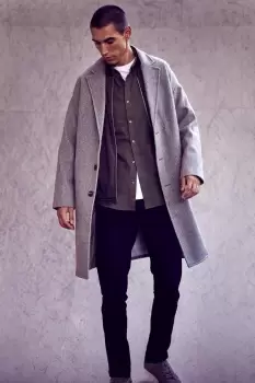 Image of Mens Relaxed Fit Overcoat