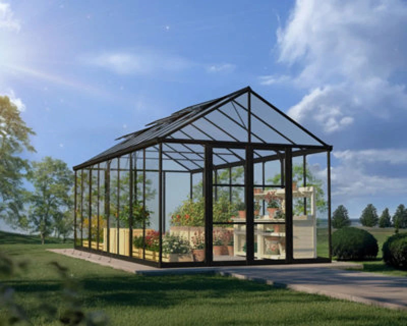 Image of 10' x 20' Palram Canopia Aria Black Polycarbonate Greenhouse (3.04m x 6.08m)