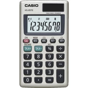 Image of Casio HS85TE-SB Pocket Calculator with Tax Calculations